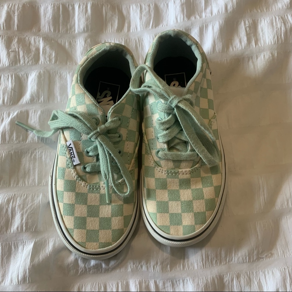 GIRLS SPARKLY CHECKERED VANS